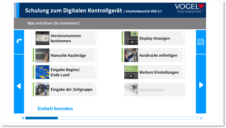 Praxistraining Digitales Kontrollgerät: VDO 2.1