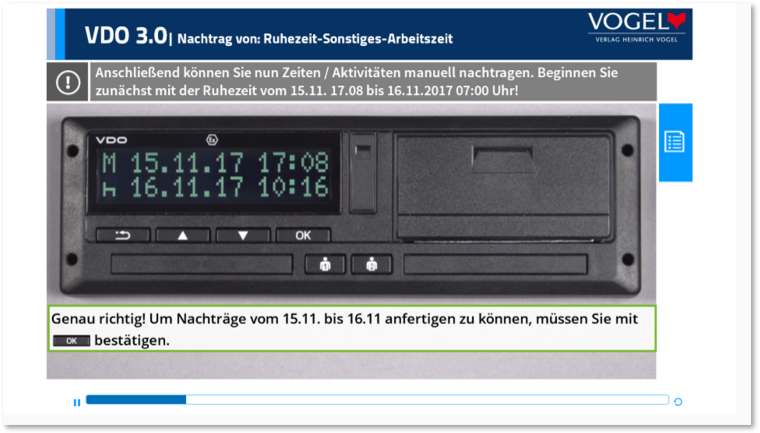  Praxistraining Digitales Kontrollgerät: VDO 3.0