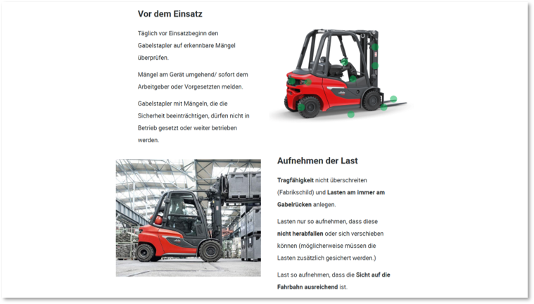 Sicherheitsunterweisung für Gabelstaplerfahrer