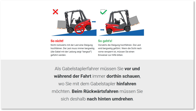 Sicherheitsunterweisung für Gabelstaplerfahrer