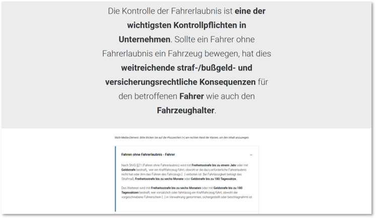 E-Learning: Fahrerlaubnis