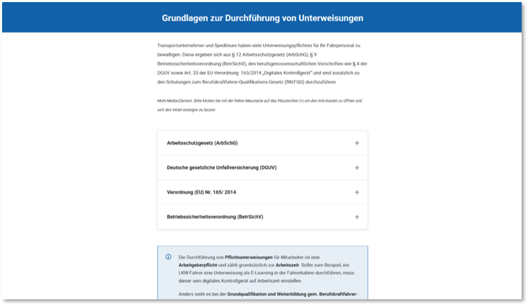 E-Learning: Weiterbildungen und Unterweisungen