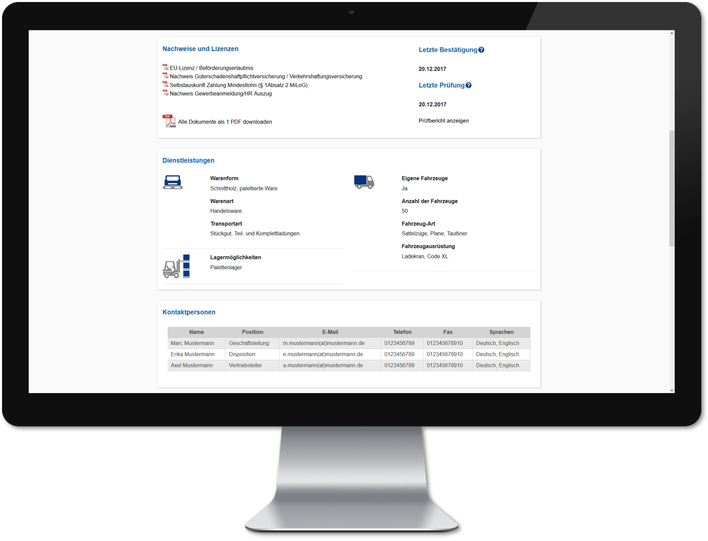 Das FUMO® Compliant Profile ist eine öffentlich zugängliche Informationsseite über eine Spedition. Außerdem sind hier die von FUMO® geprüften Dokumente zum Download bereitgestellt.