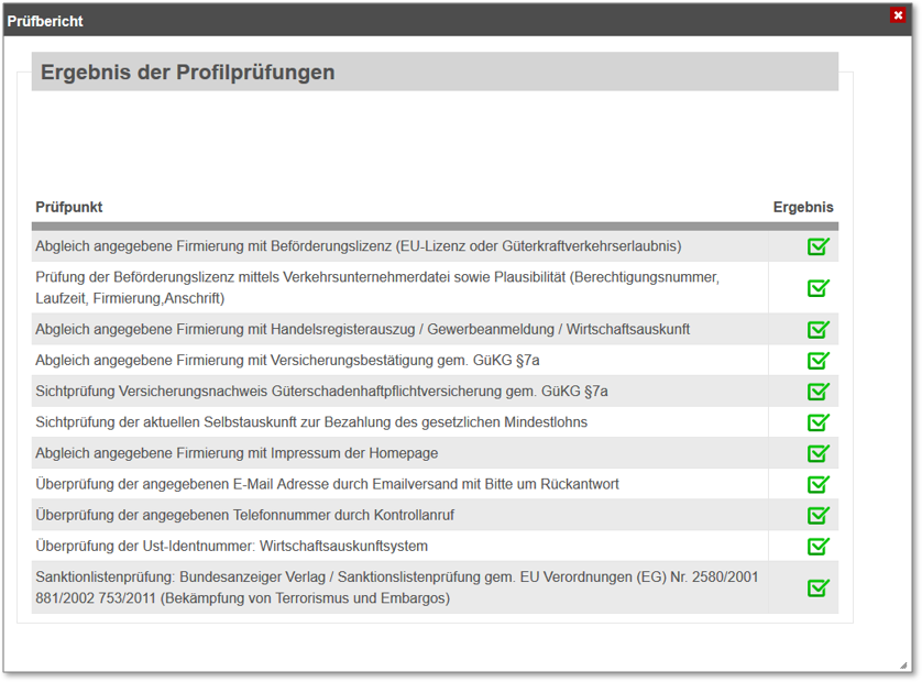 Das FUMO® Compliant Profile ist eine öffentlich zugängliche Informationsseite über eine Spedition. Außerdem sind hier die von FUMO® geprüften Dokumente zum Download bereitgestellt.